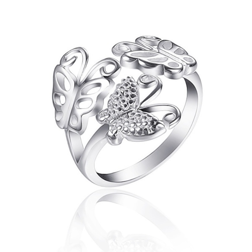 925 Silver Triple Butterfly Ring